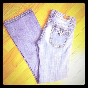 VIGOSS New York distressed flared jeans midrise
